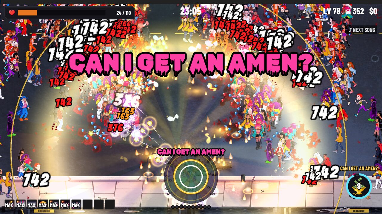 Rev. Rollo's Can I Get An Amen, a gospel bass drop in a spotlight